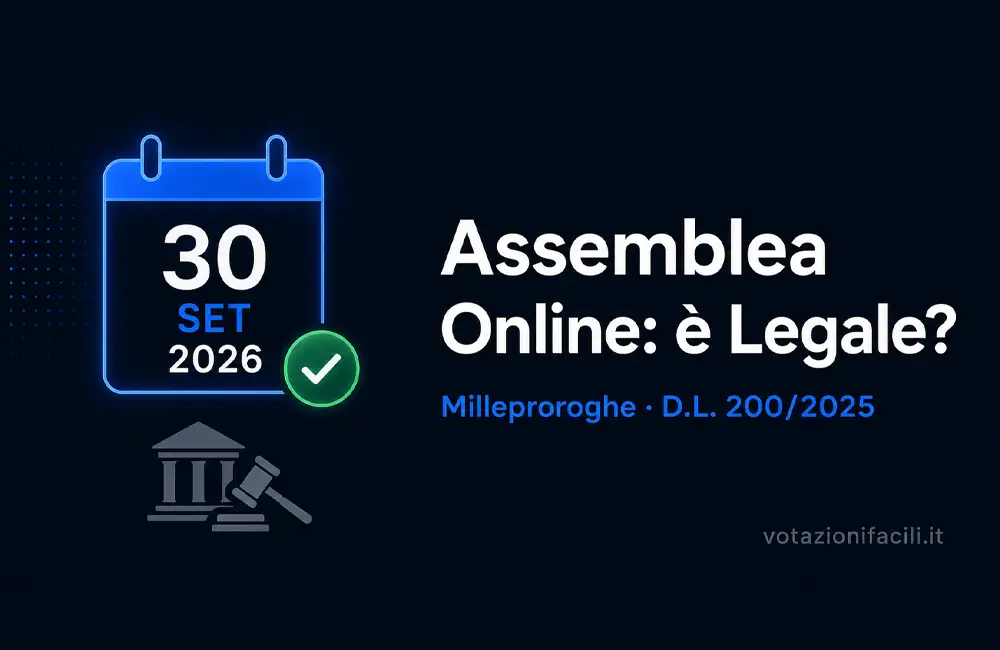 Assemblea online legale in Italia fino al 30 settembre 2026 — Milleproroghe D.L. 200/2025
