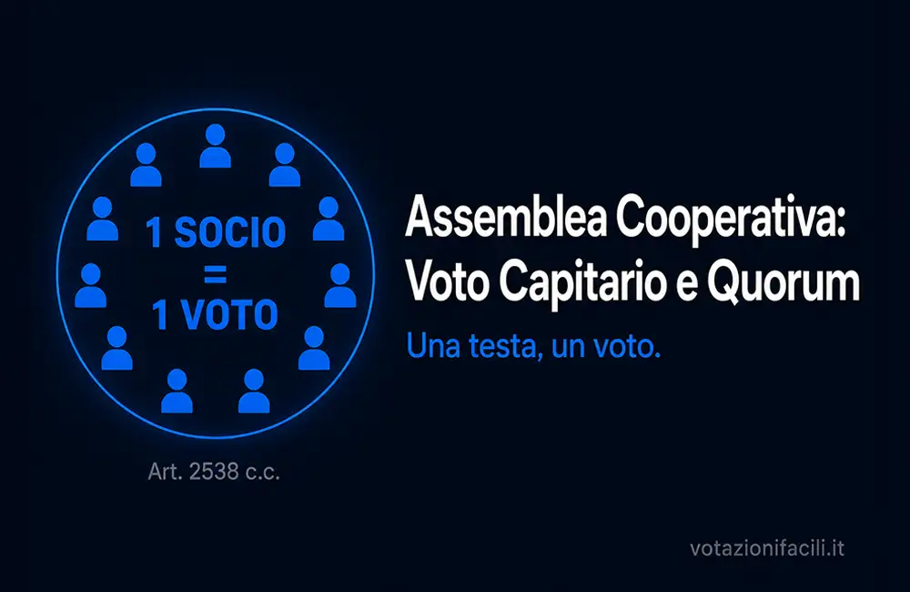 Assemblea cooperativa voto capitario quorum deleghe